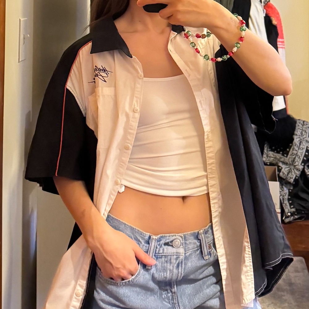Vintage oversized Harley Davidson button down